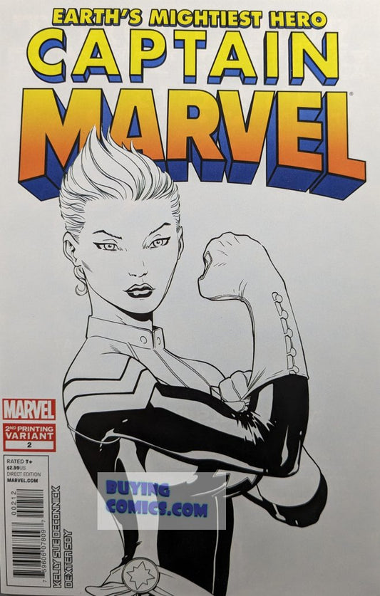 Captain Marvel #2 2nd Printing Comic Book Cover Art