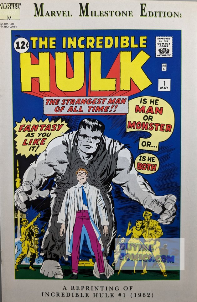 Marvel Milestone Edition Hulk #1 Comic Book Cover Art