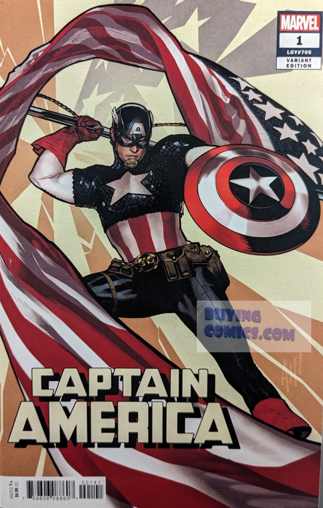 Captain America #1 Comic Book Cover Art by Adam Hughes