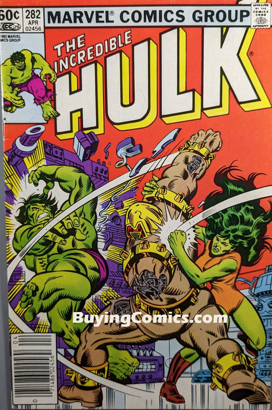 Incredible Hulk #282 Comic Book cover art